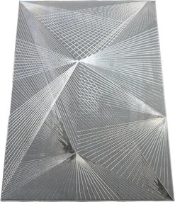 Szőnyeg 240x330 Modern Nappaliba Szürke Glamour Ezüst Geometrikus