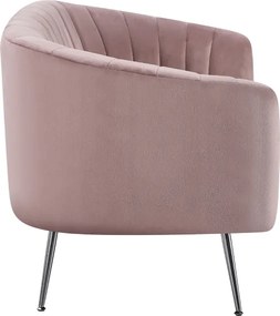 Design kétszemélyes kanapé, rózsaszín Velvet szövet/króm-ezüst, BAGY
