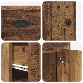 vidaXL Íróasztal szekrénnyel Öreg fa 154,5 x 50 x 75 cm Faanyag