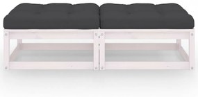 2 db tömör fenyőfa kerti lábtartó párnákkal