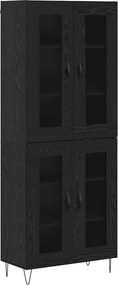 vidaXL Magasfiú Fekete tölgy 69,5 x 34 x 180 cm Faanyag