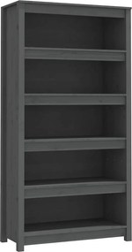 vidaXL szürke tömör fenyőfa könyvszekrény 80x35x154 cm