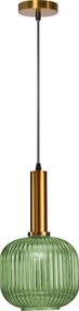 Függőlámpa zöld egypontos üveg E27