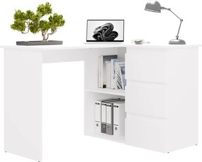 Aldabra NICEA íróasztal 120x48.5x75 cm, jobbos, fehér