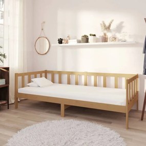 mézbarna tömör fenyőfa kanapéágy 90 x 200 cm
