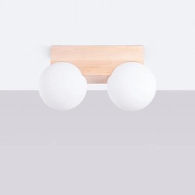 Sollux SL.1683 - Mennyezeti lámpa BULBO 2xG9/8W/230V bükkfa/fehér