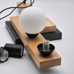 Csillár zsinóron CORTINA 2xE27/15W/230V + 2xG9/5W/230V fekete/tölgy