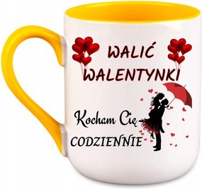 Bögre „Dörömbölj Valentin-napon Szeretlek minden nap” nevek Sárga 330 coffee