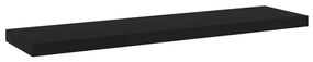 4 db fekete szerelt fa könyvespolc 40 x 10 x 1,5 cm