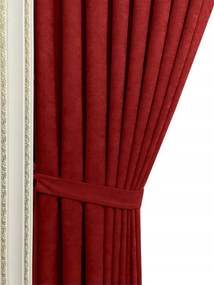 Függöny Velvet Milan Piros méretre vágva