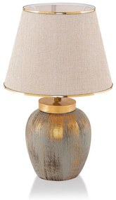 Krémszínű-aranyszínű asztali lámpa textil búrával (magasság 47 cm) Yakamoz – Opviq lights