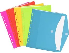 Irattartó tasak, A4, PP, patentos, VIQUEL Happy Fluo, vegyes színek (IV151731)