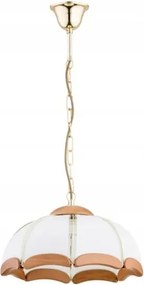 Klasszikus arany fehér fa függőlámpa nappali étkezőbe 32 cm Alfa