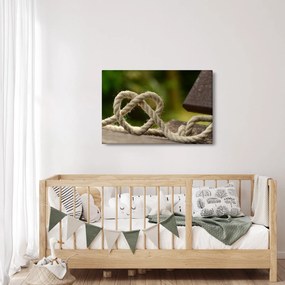 Szív kötélből képe (90x60 cm)