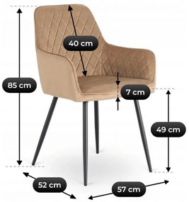 Elegáns Bézs Bársony Étkezőszék BRESSO