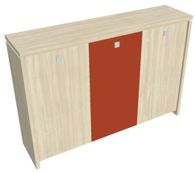 Verno közepes gardrób 188 x 46 x 130 cm, kombinált ajtó, akác / narancs