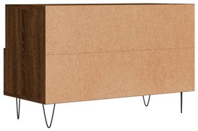barna tölgyszínű szerelt fa TV-szekrény 80 x 36 x 50 cm
