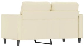 2 személyes krémszínű műbőr kanapé 120 cm