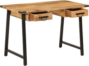 vidaXL tömör mangófa és vas íróasztal fiókokkal 105 x 55 x 70 cm