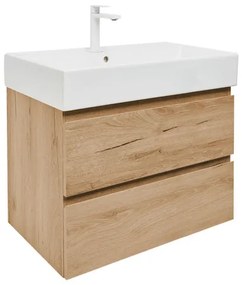 SAT B-Way Fürdőszobaszekrény mosdóval, 2 fiókos 79x50x45 cm matt tölgy BWAY280OAKU2BBI