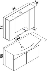 Purus mosdószekrény, 100 cm – TR785PNC1661