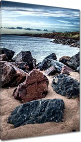 Vászonkép 80x120 Tengerpart kövekkel