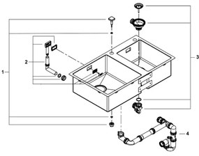 GROHE 31855SD0 - K700 konyhai mosogató 860 × 500 mm, rozsdamentes acél
