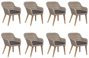 vidaXL 9 részes barna kerti étkezőgarnitúra