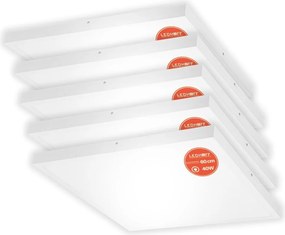 5x Led mennyezeti panel Lámpa Fehér nagy Plafon Négyzet 60x60cm irodai Erős