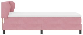 Boxspring Ágy Matrac Stílusban Rózsaszín 90x190 cm Bársony