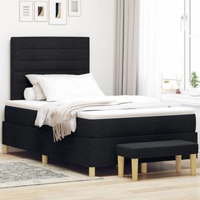 Box Spring Ágy Matraccal és Pad Black 120x190 cm Szövet