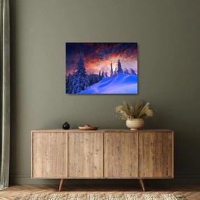 Kép - Téli szürkület (üvegen) (70x50 cm)