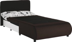 Kinyitható fotel, barna/minta, KENY NEW