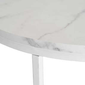 Fehér Márvány Mintázatú Dohányzóasztal. MDF. BEST