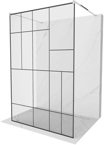 Mexen Kioto Walk-In Zuhanyfal    szabadonálló  120 x 200 cm,  átlátszó üveg/ fekete    8 mm, króm - 800-120-002-01-7 Walk-In Zuhanyfal