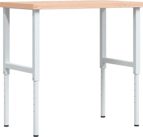 vidaXL tömör bükkfa négyszög alakú munkapad 100 x 60 x (73-99,5) cm