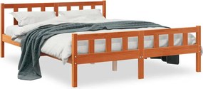 vidaXL viaszbarna tömör fenyőfa ágy matrac nélkül 150 x 200 cm