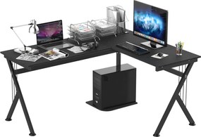 HOMCOM Fa Számítógép Asztal L-alakú Sarokíróasztal Irodába, Hálószobába, Otthonra, Iskolára | Aosom