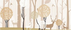 Kép - Illusztrált erdő (120x50 cm)
