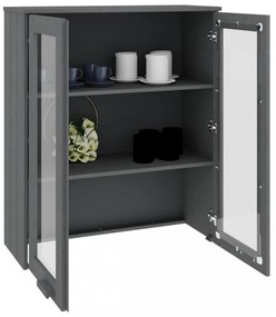 HAMAR sötétszürke tömör fenyőfa felső szekrény 85 x 35 x 100 cm