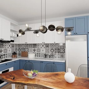 Csillár zsinóron TOKEN 8xE27/15W/230V fekete