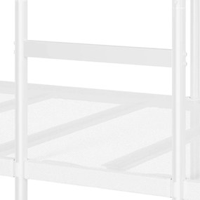 fehér acél emeletes ágy matrac nélkül 90 x 190 cm