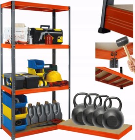 Helios fém tároló állvány garázs állvány 180x90x50cm 4Px400kg