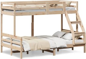 vidaXL tömör fenyőfa emeletes ágy 90x200/120x200 cm