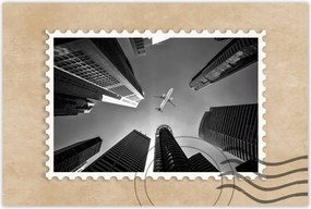 Poszterek 120x80 Repülőgép a város felett