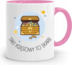 Rózsaszín Bögre Ajándék Könyvelőnek, fényképes nyomattal