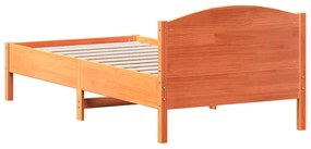 viaszbarna tömör fenyőfa ágy matrac nélkül 90 x 190 cm