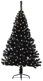 Mesterséges, előre világított karácsonyi fa Fekete 150 cm PVC