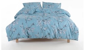 Kék kétszemélyes-hosszabbított renforcé pamut ágyneműhuzat 240x220 cm Blue Floral – Mila Home Luxury