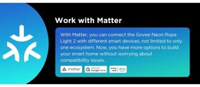 Govee - Neon 2 MATTER hajlítható LED szalag 5m RGBIC Wi-Fi IP67